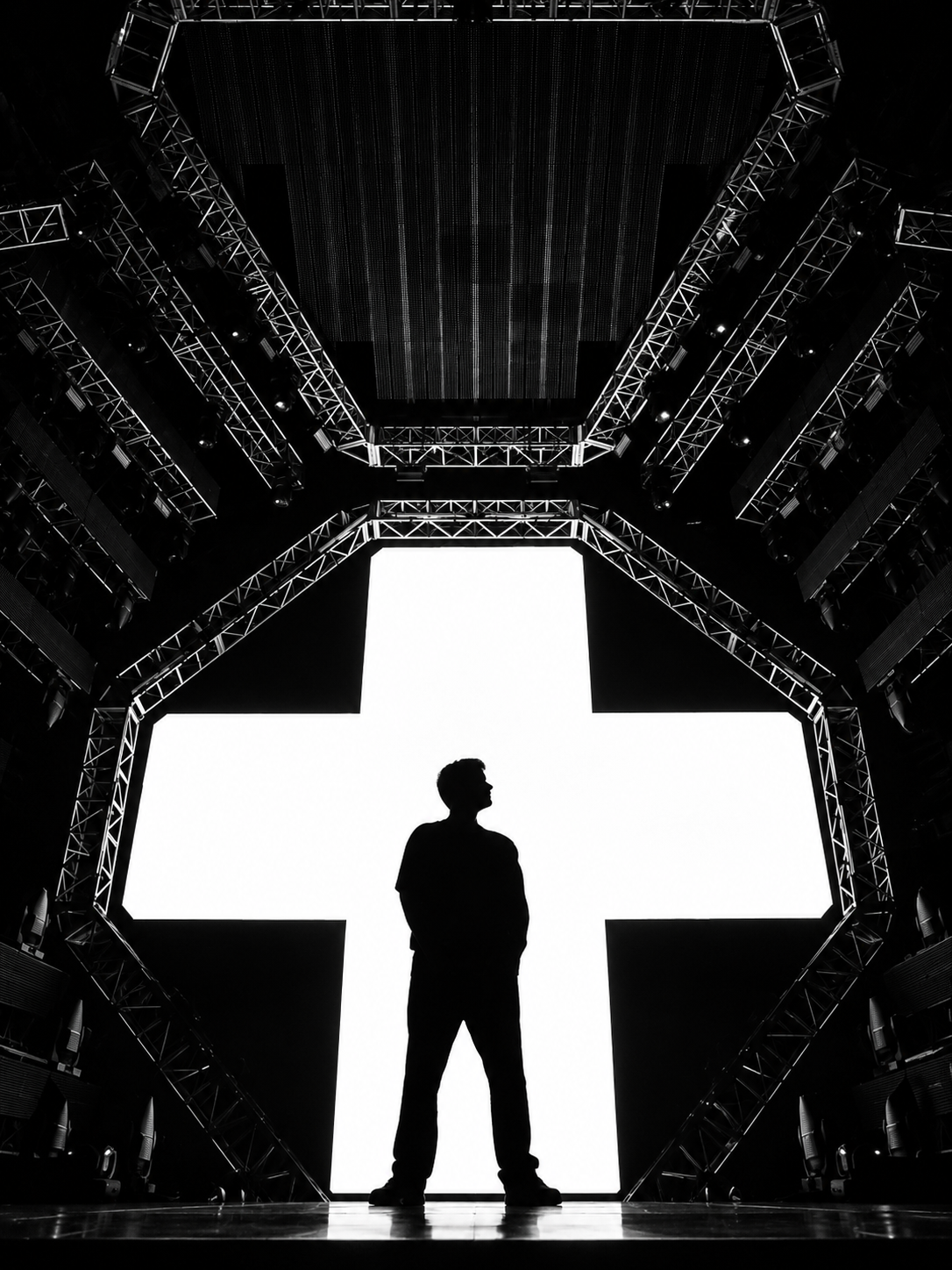 Monochrome Concert Cross Silhouette